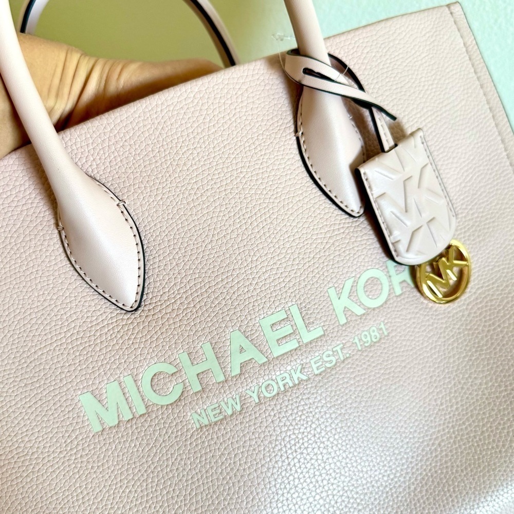 NWT! MICHAEL KORS MIRELLA MEDIUM TOTE LEATHER BAG PINK - Picture 15 of 15